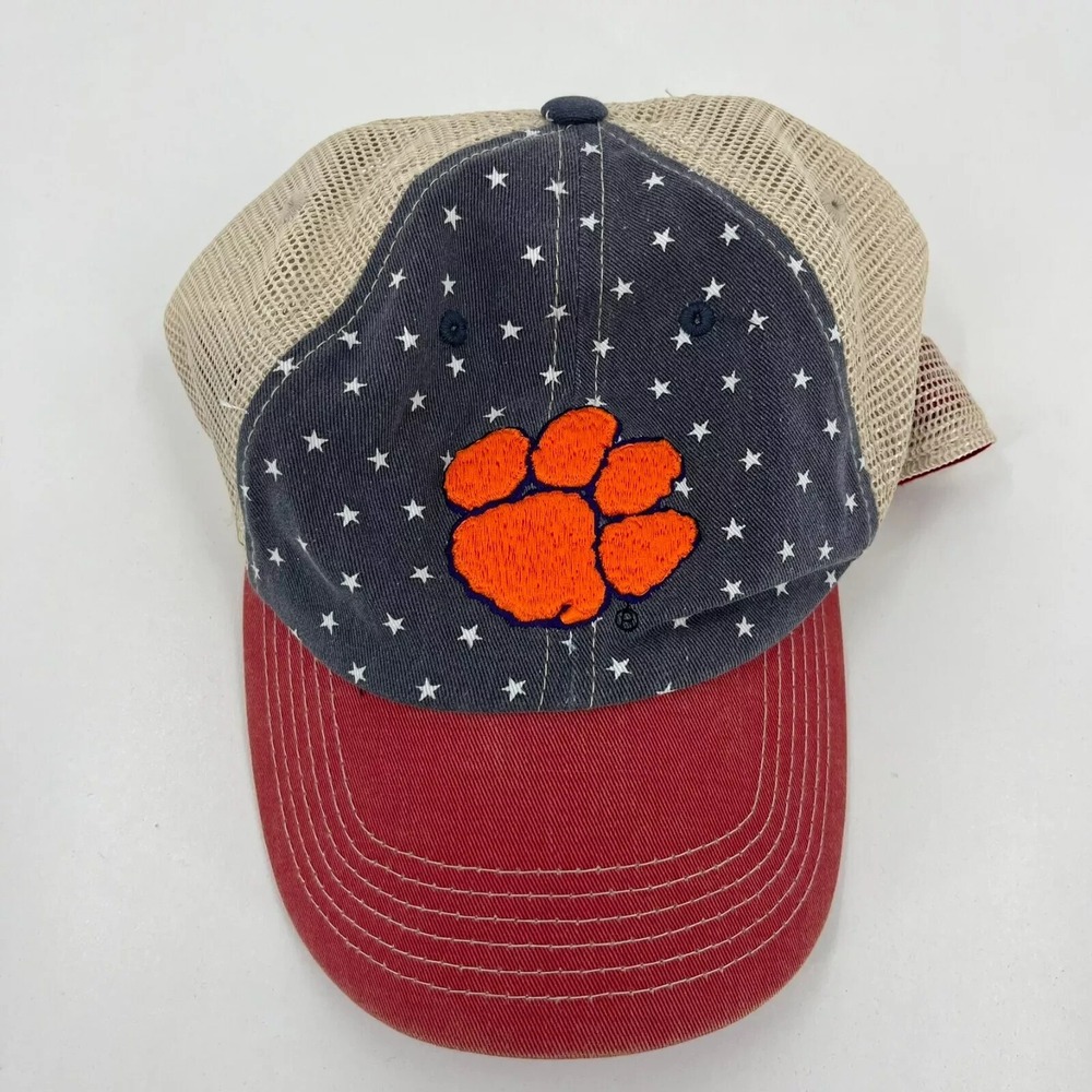 Top of the World Clemson Tigers Star Trucker Hat Navy Red Mesh Snapback Cap